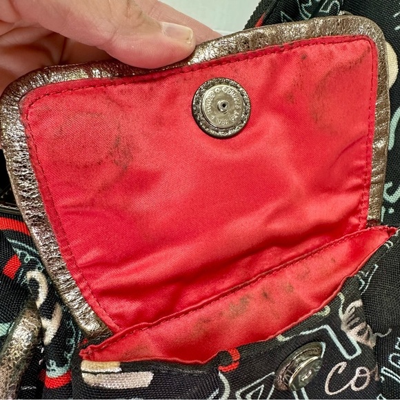 Coach Poppy Glam Hobo Bag Black Multicolor Graffiti - Picture 6 of 15
